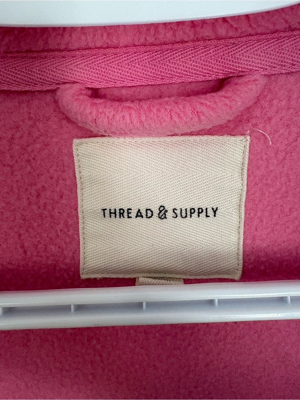 Thread & Supply Bright Hot Pink Teddy Shacket with Chest Pockets Size Small - Picture 4 of 8